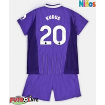 Camiseta Tottenham Hotspur Mohammed Kudus #20 Tercera Equipación para niños 2026-27 manga corta (+ pantalones cortos)